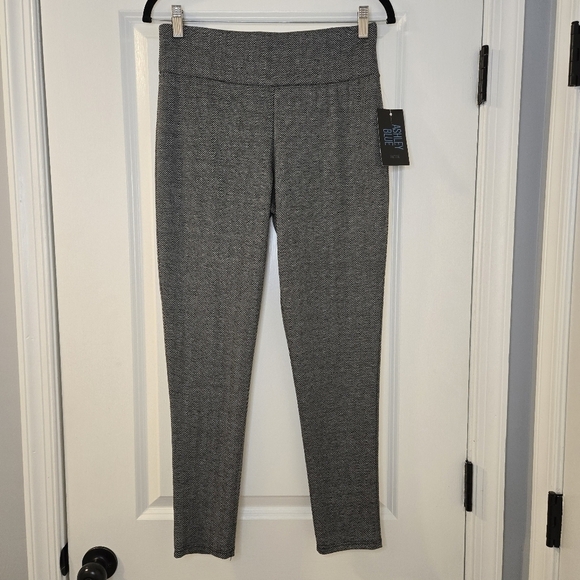 Ashley Blue Denim - Ashley Blue Petite Black and White Stretch Pants Size Petite Medium